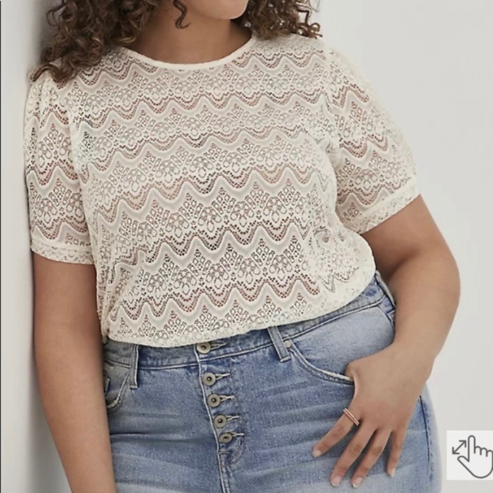 Torrid see through lace tee